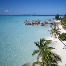 Beach view of the resort