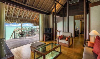 Spacifica Travel InterContinental Bora Bora Resort & Thalasso Spa Overwater Bungalow interior