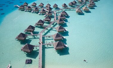 Aerial view of the Overwater Bungalows