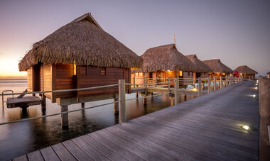 Overwater Bungalows at Sunset