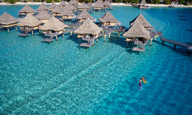 Intercontinental Bora Bora Le Moana Resort Couple paddling