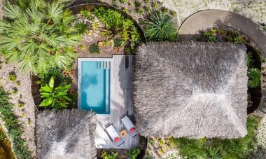 Aerial view Le Bora Bora By Pearl Resorts