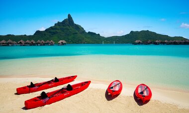 The Westin Bora Bora Main beach watersport kayak paddle The Westin Bora Bora Main beach watersport kayak paddle