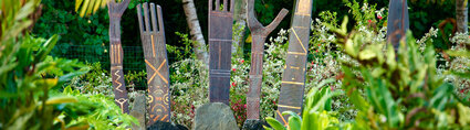 Spacifica Travel Maitai Lapita Village Huahine Traditional village totems