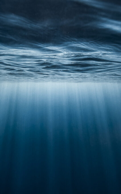 Océan vue de la surface de la mer depuis l'océan