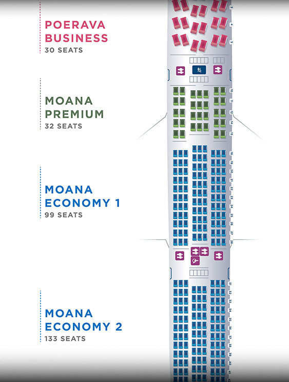 Air Tahiti Nui Seat map Dreamliner